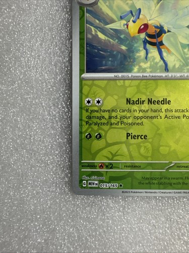 Juego de cartas coleccionables Pokémon escarlata y violeta-151•Beedrill-015/165-Holo y holograma inverso-tarjeta rara - Imagen 16 de 21