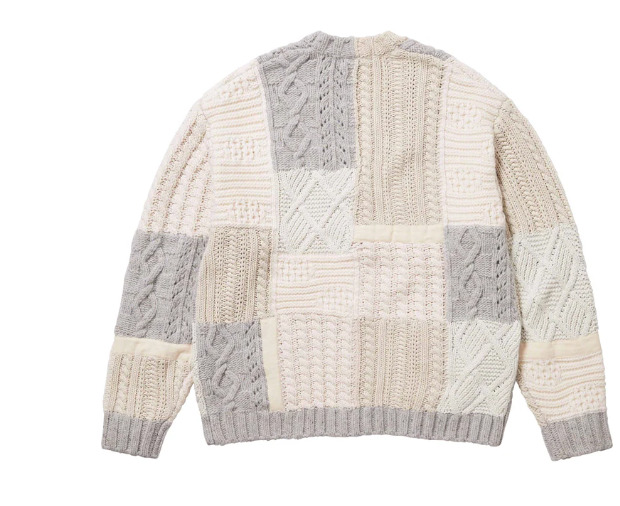 Supreme Patchwork Cable Knit Cardigan-