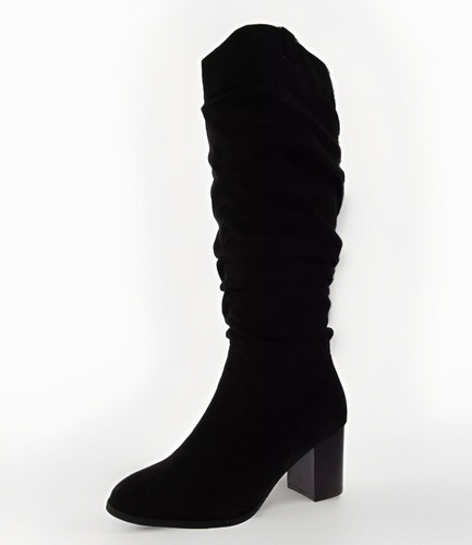 NEW Journee Collection Aneil Black Boot Sz 8.5 Extra Wide Calf Slouchy Knee High - Picture 2 of 13