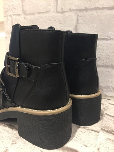 Brand New Girls New Look Black Chelsea Ankle Boots Uk4 EU37 Biker Boots - Picture 6 of 12