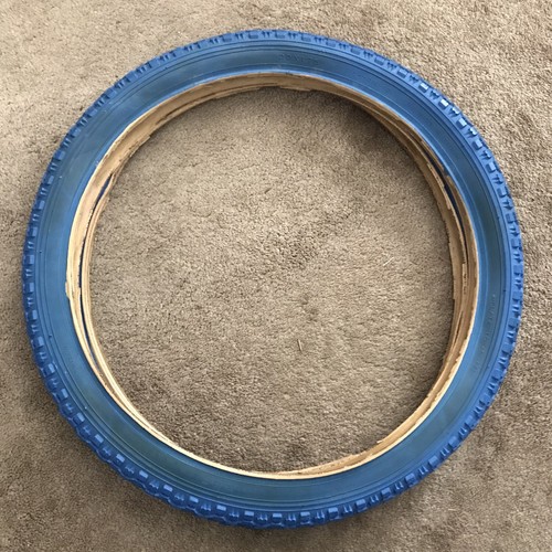 BIKE LHR BLUE 20 X 1.75 BICYCLE BMX KNOBBY TIRES WEBCO REDLINE MONGOOSE HARO GT - Picture 3 of 4