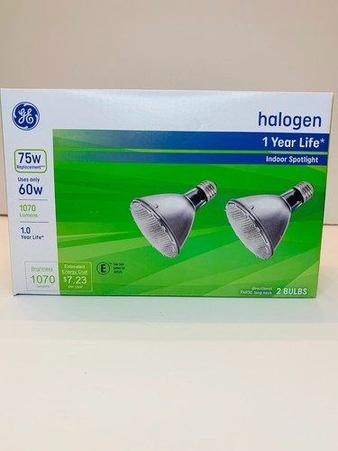 2 PACK GE 60 WATT DIRECTIONAL SPOTLIGHT PAR30 Clear Face Long Neck 75 floodlight