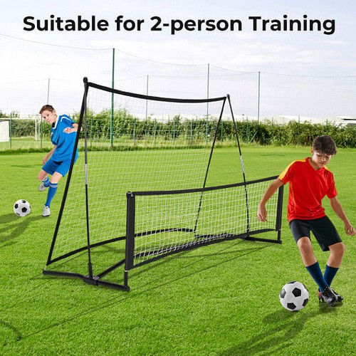 2-in-1 Portable Soccer Rebounder Net with Carrying Bag - Color: Black - Bild 3 von 5
