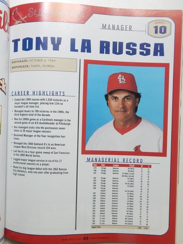 St Louis Cardinals Yearbook 2000 10 Greatest Moments History Musial Brock Smith - Picture 7 of 9