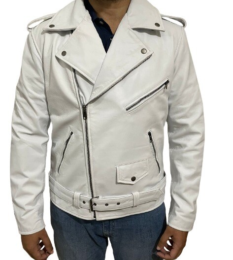 Paradise City AXL Rose Guns N Roses White Leather Jacket