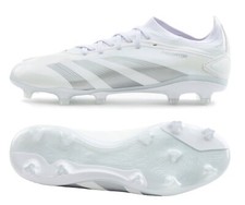 Adidas Men PREDATOR Pro FG Cleats White Silver Football Soccer Boot Spike IG7778