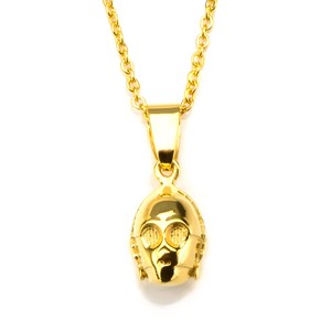 Star-Wars-C-3PO-3D-Pendant-Gold-PVD-Plated-Stainless-Steel-Necklace