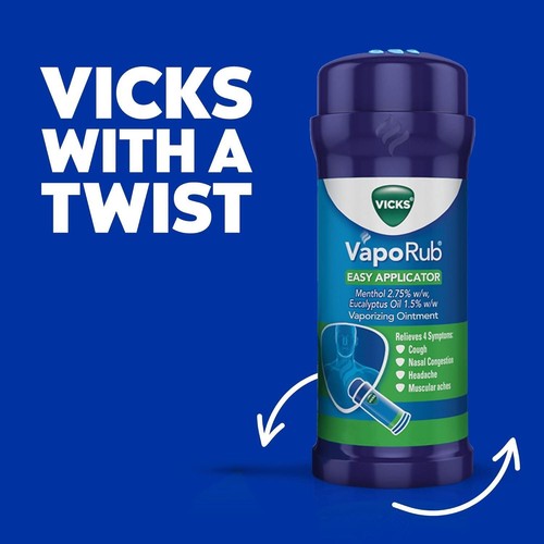 Vicks VapoRub Facile Applicazione Twist and Application On Petto per Sollievo dal Freddo Confezione da 2 - Foto 3 di 10