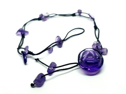 Flower Ankle Bracelet Amethyst Wrist Crystal Rose Natural Gemstone Jewellery - Picture 4 of 12