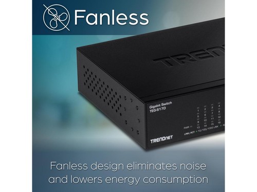 TRENDnet 16-Port Gigabit Desktop Switch, TEG-S17D, 16 x Gigabit RJ-45 Ports, 32G - Picture 5 of 10