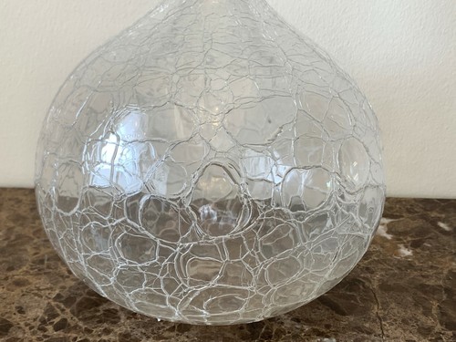 Peter Greenwood Signed 1988 Art Crackle Glass Hand Blown Studio Bottle Decanter - Bild 2 von 6