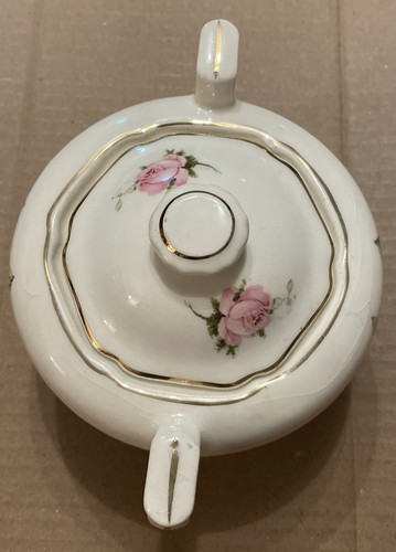 Canonsburg China, The Hallmark Rose Bouquet, Creamer & Sugar Bowl, 22K Gold, 2pc - Picture 12 of 24