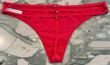 NEW Victoria Secret Dream Angels Triple Strap Bells Bows V-String Panty Red - XL
