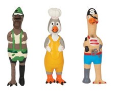 Rubber Chickens for Dogs Cute Character Play Toys that Squawk 9" Latex Wacky Fun