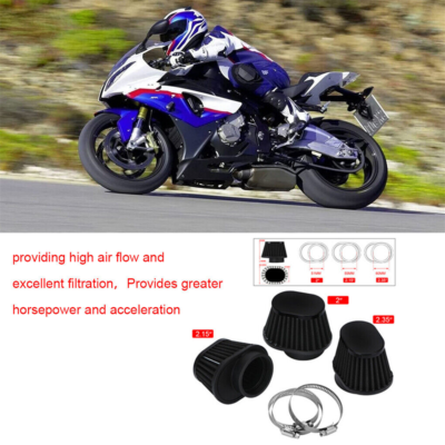 2 Filtres à Air Universels 52-58mm Pour Moto, Scooter, Pit Bike - Dwcx, Argent