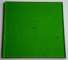 1426.30 TRANSPARENT SPRING GREEN 5"x 5" BULLSEYE 3mm THICK GLASS FUSIBLE 90 COE
