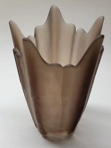 Vintage Wikingerglas MCM Braune Satinvase/Moderne der Mitte des Jahrhunderts - Bild 3 von 12
