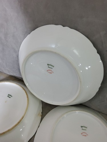 9 HAVILAND FRANCE LIMOGES H&CO. 7.5”D WHITE FRUIT BOWLS RANSON GOLD SCALLOP  - Picture 16 of 20