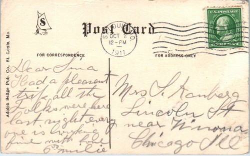 1911 MO Postkarte Clark School Union Fairmount Street St. Louis Missouri 1910er - Bild 2 von 2