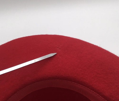 Vintage Toucan New York Red Wool Felt Church Hat With Black Ribbon Sophisticated - Picture 9 of 10