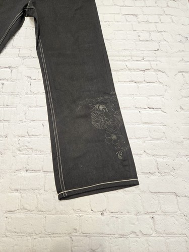 Y2K Artful Dodger Black Embroidered Jeans Men's Size 38 NWT $220 - Picture 6 of 12