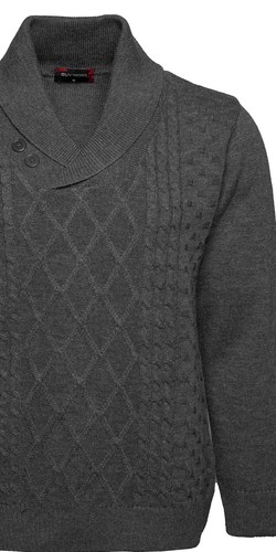 Cardigan uomo lavorato a maglia collo sciallato maglione manica lunga dalla S alla 4XL - Foto 3 di 9