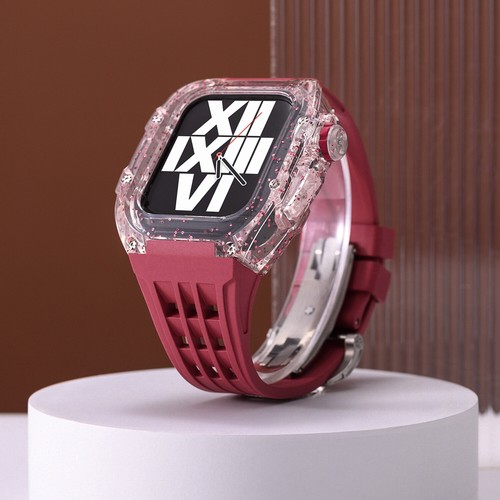 Transparent Case Rubber Band Mod Kit For Apple Watch Series 9 8 7 6 5 SE 44/45mm - Picture 10 of 59