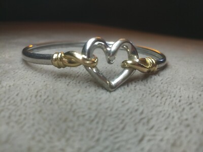Alwand Vahan 14k Yellow gold Sterling Silver Heart flex Bangle