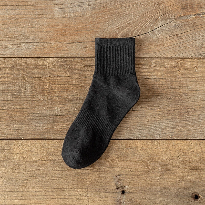 5 pares de calcetines medianos desodorantes deportivos de algodón de color liso para mujer Foto 3 de 4