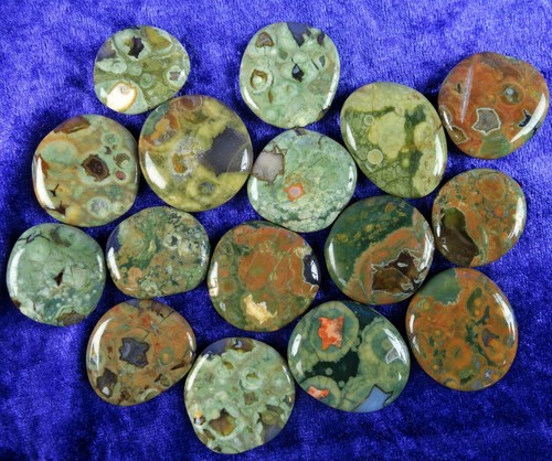 RAINFOREST RHYOLITE (JASPER) PALM STONE (Small) -Connection with Nature, Healing - Picture 2 of 10