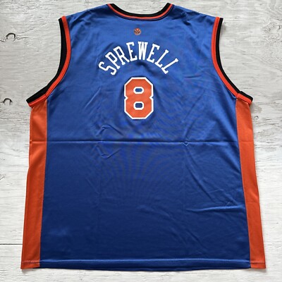 NBA NIKE 90's KNICKS ＃8 SPREWELL Vintage Nike NBA New York Knicks Latrell Sprewell #8 Sewn