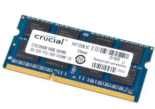 Crucial 4GB DDR3L PC3L-12800 SODIMM PC 1600 MHz DDR3 Laptop Memory RAM - Picture 2 of 3