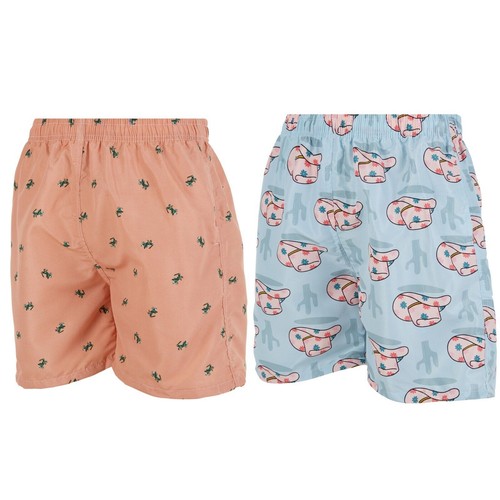 Mens Swim Trunks Swimming Shorts Bathing Suit Beach Wear Vacation Prints 2 PAIRS - Picture 16 of 16