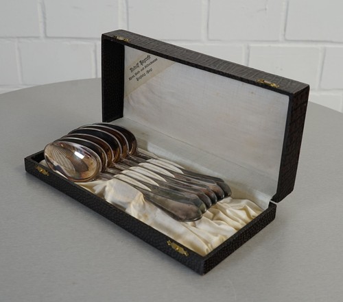 6 BSF Platura Löffel Menülöffel Suppenlöffel versilbert 90er Auflage 30er Jahre - Picture 1 of 7