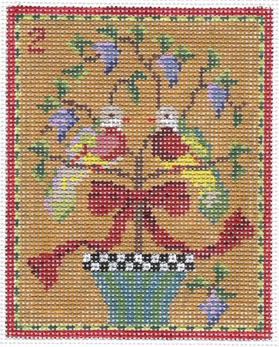 Needlepoint Handpainted Kelly Clark 12 Days of Christmas 4x5 - Picture 13 of 18