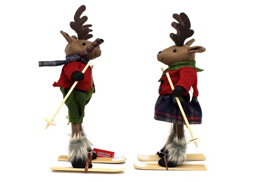 NEW Christmas Ornament Decor Funny Winter Pair Mouse With Ski 14" - Picture 4 of 10