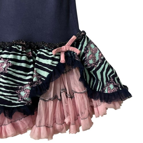 Ooh La La! Couture navy hearts and butterflies tank tutu dress size 6X - Picture 6 of 9