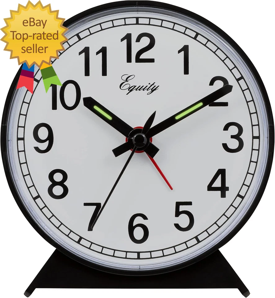 Equity 14075 Black Analog Wind-Up Alarm Clock - Image 2 of 4