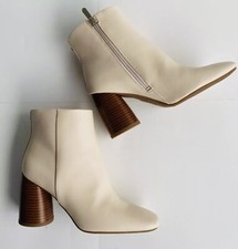 Sam & Libby Women's Carlson Ankle Heel Boots Vanilla Color, Size 7.5, New In Box