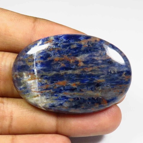 Sodalite Oval Smooth Cabochon 44x27 mm 67 Cts Natural Blue Sodalite Gems SL-105 - Picture 4 of 9