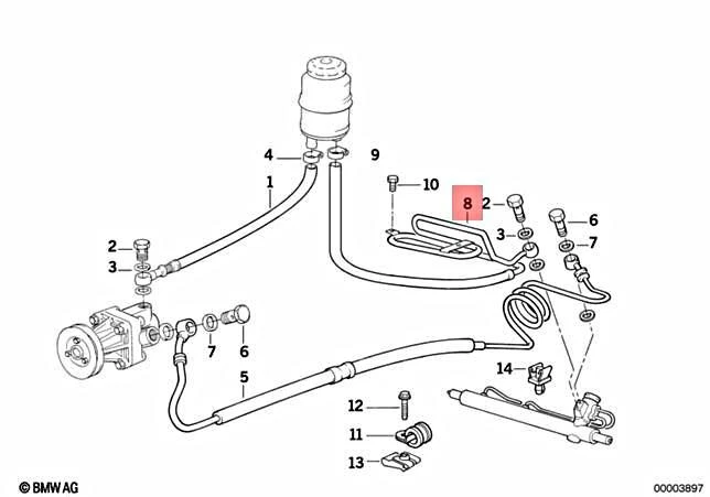 Genuine BMW E36 M3 Power Steering Return Hose OEM 32412228284 | eBay