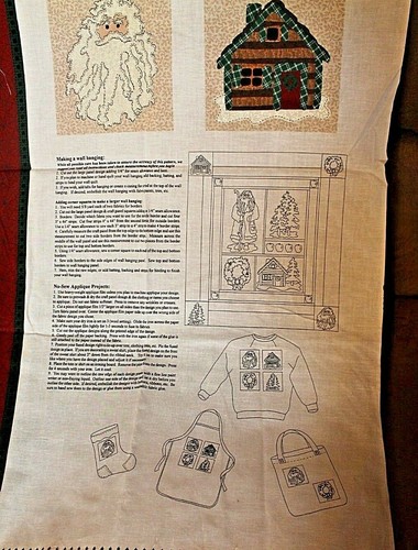 Vintage Northwoods Noel Santa Quilt Fabric Panel VIP Cranston - Picture 3 of 5