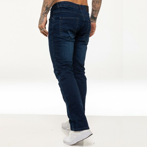 Enzo Mens Jeans Straight Leg Stretch Denim Regular Fit Trousers Pants All Sizes - Picture 33 of 37