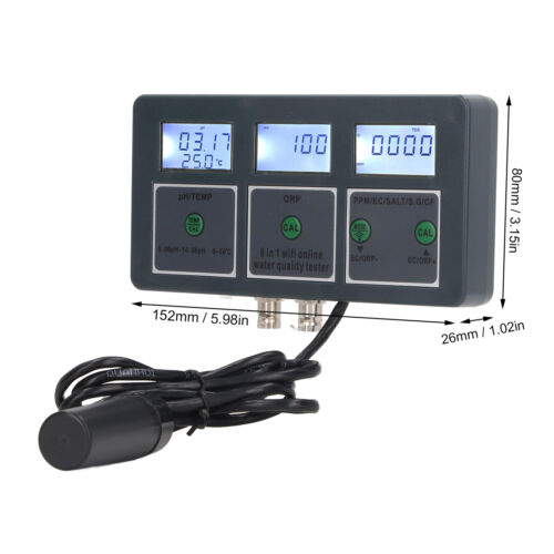 Multi Parameter Water Quality Tester S.G PH EC SALT ORP TDS CF TEMP 8 In 1 R TOU - Picture 15 of 24