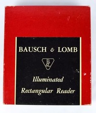 Vintage BAUSCH  LOMB ILLUMINATED RECTANGULAR READER MAGNIFIER and original box