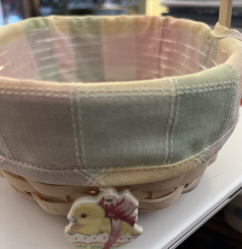 LONGABERGER 2002 SMALL WHITEWASHED EASTER BASKET COMBO - Picture 2 of 5