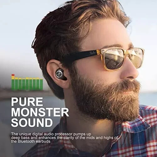 Monster Wireless EarbudsSuper Fast ChargeBluetooth 5.0 in-Ear Stereo Headphon... - Picture 3 of 6
