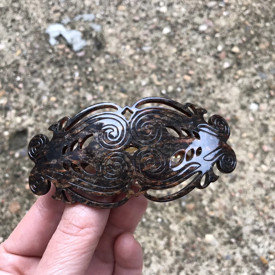 Pinza de pelo France Luxe Barrette marrón oscuro Foto 3 de 4