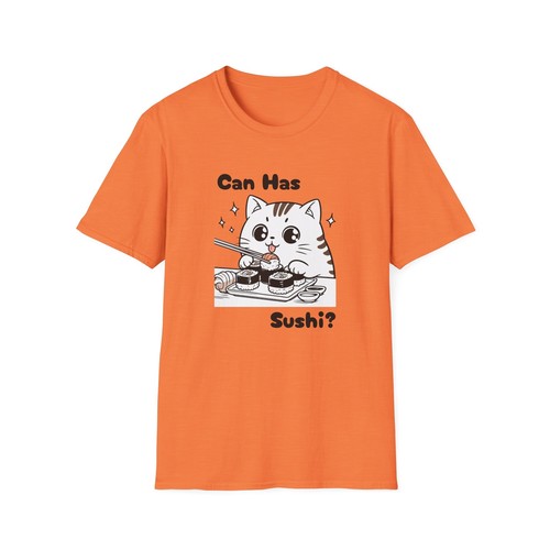 Can Has Sushi lustige Katze süßes Kätzchen Unisex Softstyle T-Shirt - Bild 10 von 33