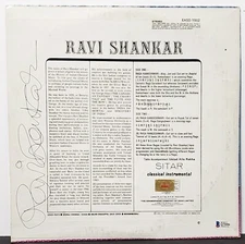  RAVI SHANKAR Signed Autographed Sitar Album w/ Vinyl Beckett BAS #Q75996